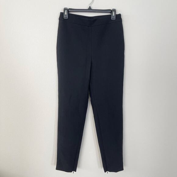 ST. JOHN Black Ankle Zip Trouser Pants (Size 4) - Picture 1 of 9